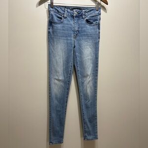 American Eagle Outfitters Hi-Rise High Waist Skinny Denim Jeggings Jeans Blue
